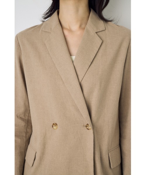 AZUL by moussy(アズールバイマウジー)の「フレンチリネンCOOLMAXテーラードジャケット 春服 夏服 秋服(テーラードジャケット・レディース・ベージュ/ブラック/オフホワイト・SMALL/MEDIUM)」の22枚目の写真