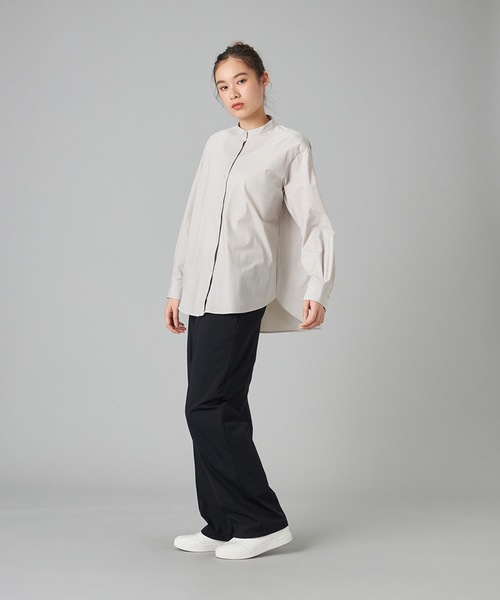 Chacott(チャコット)の「EasyCare+ノーカラーシャツ(カバーオール・レディース・ホワイト/ライトグレー/ライラック・M)」の14枚目の写真