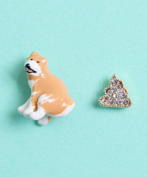 gargle(ガーグル)の「gargle ガーグル:アニマルシリーズ ふんばり犬 柴犬 いぬ ピアス(ピアス(両耳用)・レディース・ブラウン/ブラック・FREE)」の2枚目の写真
