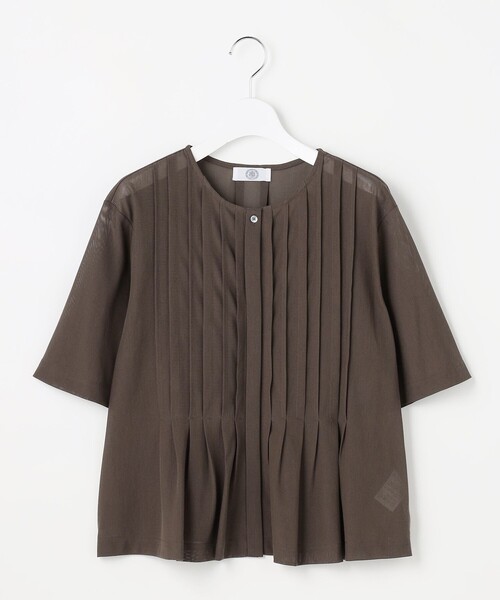 J.PRESS(ジェイプレス)の「シアードライトリコット フレアタック カットソー(Tシャツ/カットソー・レディース・ブラウン系/ネイビー系/ライトグレー系/ライトグリーン系・LARGE/MEDIUM)」の12枚目の写真