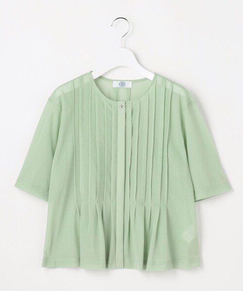 J.PRESS(ジェイプレス)の「シアードライトリコット フレアタック カットソー(Tシャツ/カットソー・レディース・ブラウン系/ネイビー系/ライトグレー系/ライトグリーン系・LARGE/MEDIUM)」の14枚目の写真