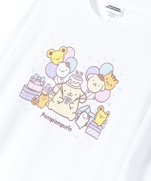 sanrio(サンリオ)の「【 sanrio / サンリオ 】 ポムポムプリン 30th Anniversary お誕生日 Tシャツ WNI(Tシャツ/カットソー・レディース・ホワイト/ネイビー・FREE)」の3枚目の写真