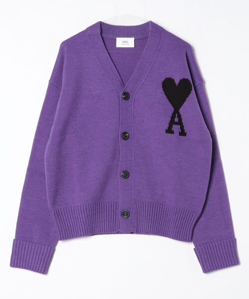AMI Alexandre Mattiussi(アミアレクサンドルマテュッシ)の「AMI PARIS / AMI BIG HEART LOGO CADIGAN / AMI Paris.01(カーディガン/ボレロ・メンズ・ネイビー/パープル/ホワイト/グレー・LARGE/MEDIUM/SMALL)」の7枚目の写真