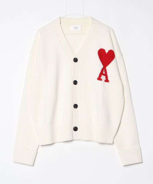 AMI Alexandre Mattiussi(アミアレクサンドルマテュッシ)の「AMI PARIS / AMI BIG HEART LOGO CADIGAN / AMI Paris.01(カーディガン/ボレロ・メンズ・ネイビー/パープル/ホワイト/グレー・LARGE/MEDIUM/SMALL)」の9枚目の写真