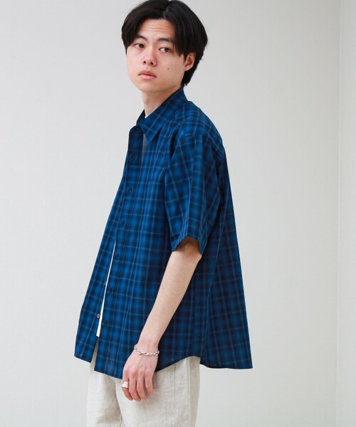 GLOSTER(グロスター)の「GOODNESS刺繍 オンブレー ショートスリーブシャツ(シャツ/ブラウス・メンズ・ブラック系その他/ブルー系その他・L/M/S)」の16枚目の写真