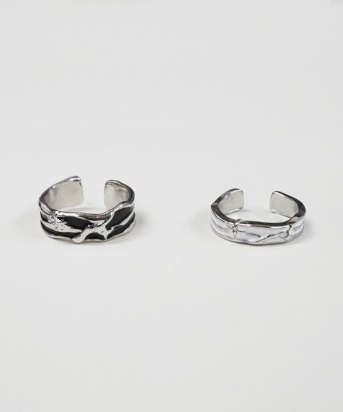LUGG NAGG(ラグナグ)の「【446633】ブラックデザインリング2点セット(RZ)(リング・レディース・シルバー系1・FREE)」の7枚目の写真
