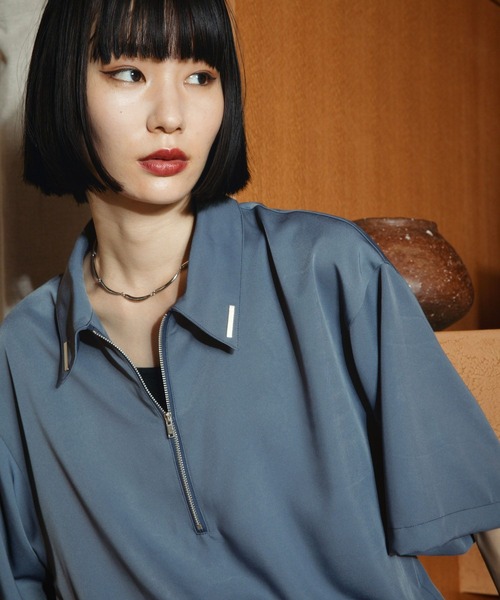 HARE(ハレ)の「シルバーパーツハーフジッププルオーバー(HARE)(シャツ/ブラウス・メンズ・オフホワイト/ブルー/ブラック・FREE)」の3枚目の写真