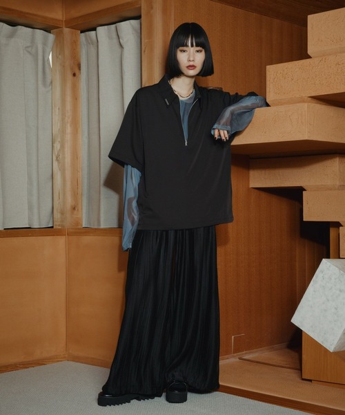 HARE(ハレ)の「シルバーパーツハーフジッププルオーバー(HARE)(シャツ/ブラウス・メンズ・オフホワイト/ブルー/ブラック・FREE)」の5枚目の写真