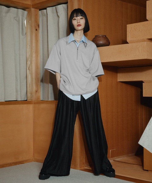 HARE(ハレ)の「シルバーパーツハーフジッププルオーバー(HARE)(シャツ/ブラウス・メンズ・オフホワイト/ブルー/ブラック・FREE)」の9枚目の写真
