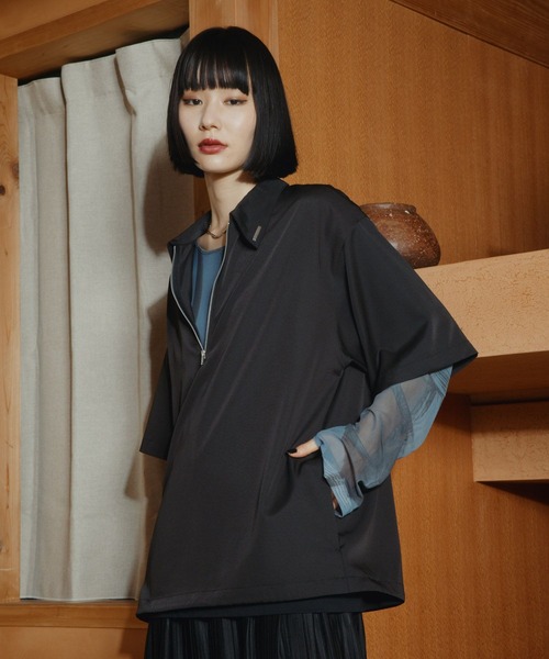 HARE(ハレ)の「シルバーパーツハーフジッププルオーバー(HARE)(シャツ/ブラウス・メンズ・オフホワイト/ブルー/ブラック・FREE)」の13枚目の写真