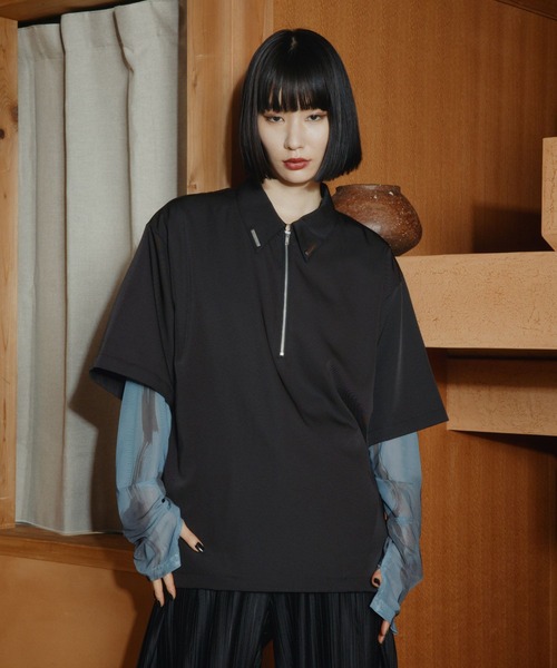 HARE(ハレ)の「シルバーパーツハーフジッププルオーバー(HARE)(シャツ/ブラウス・メンズ・オフホワイト/ブルー/ブラック・FREE)」の14枚目の写真