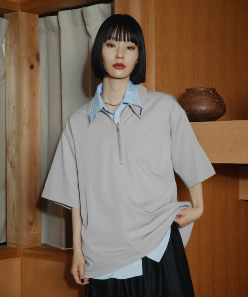 HARE(ハレ)の「シルバーパーツハーフジッププルオーバー(HARE)(シャツ/ブラウス・メンズ・オフホワイト/ブルー/ブラック・FREE)」の15枚目の写真