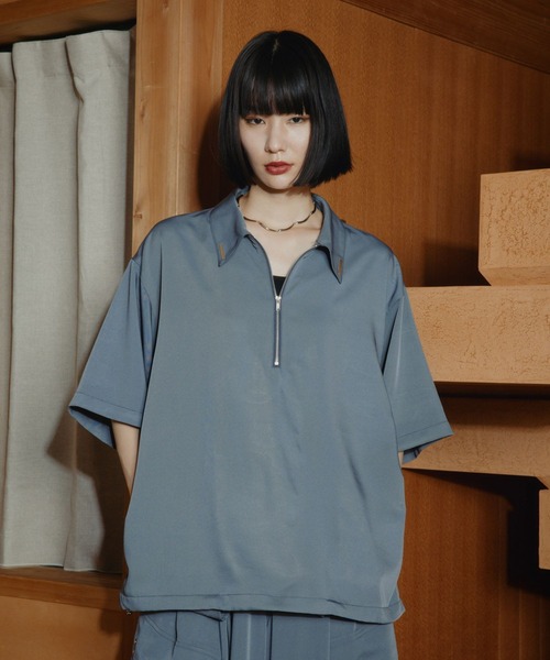 HARE(ハレ)の「シルバーパーツハーフジッププルオーバー(HARE)(シャツ/ブラウス・メンズ・オフホワイト/ブルー/ブラック・FREE)」の18枚目の写真