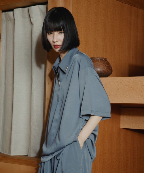 HARE(ハレ)の「シルバーパーツハーフジッププルオーバー(HARE)(シャツ/ブラウス・メンズ・オフホワイト/ブルー/ブラック・FREE)」の19枚目の写真