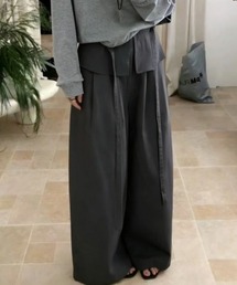 ウエストレイヤードワイドパンツ イージーパンツ