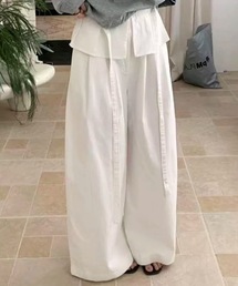 ウエストレイヤードワイドパンツ イージーパンツ