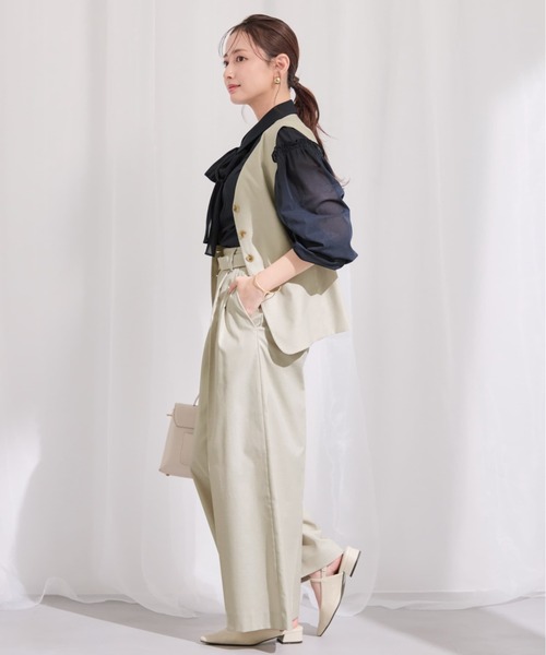 COHINA(コヒナ)の「ポリエステルリネンスラブジレ 【低身長・小柄女性】(ベスト・レディース・ネイビー/ベージュ/ブラウン・ONE SIZE)」の21枚目の写真