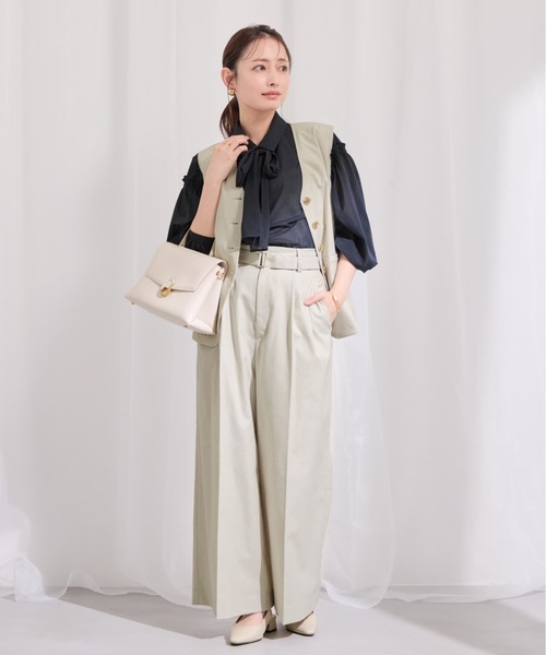 COHINA(コヒナ)の「ポリエステルリネンスラブジレ 【低身長・小柄女性】(ベスト・レディース・ネイビー/ベージュ/ブラウン・ONE SIZE)」の20枚目の写真
