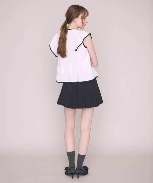 Noelie(ノエリー)の「フリルラインカットソー(Tシャツ/カットソー・レディース・ブラック/ホワイト・FREE)」の18枚目の写真