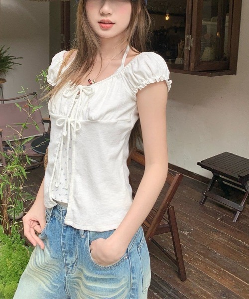 almo(アルモ)の「【LAMPOON】小花柄レイヤードトップス(その他トップス・レディース・ホワイト/ベージュ・MEDIUM/SMALL/LARGE)」の12枚目の写真