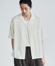 WYM LIDNM(�E�B�� �o�C ���h��)��GAUZE JACQUARD CHECK H/S SHIRT(�V���c/�u���E�X)