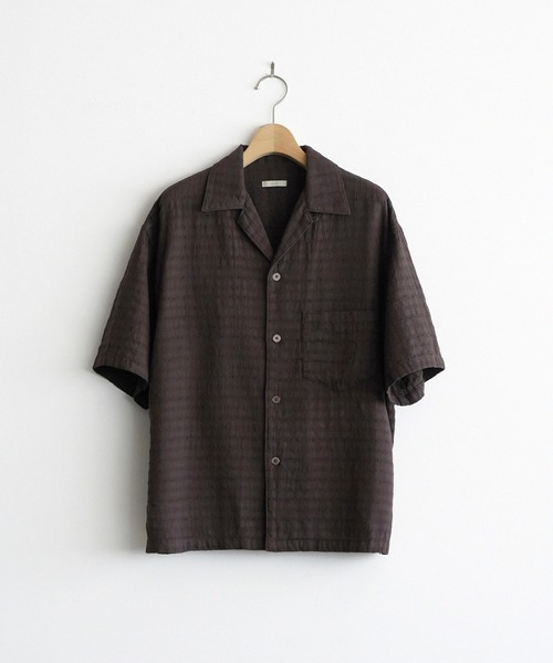 WYM LIDNM（ウィム バイ リドム）の「GAUZE JACQUARD CHECK H/S SHIRT（シャツ/ブラウス・メンズ・ダークブラウン/アイボリー/ダークグレー/ブラック・XS/S/M/L）」の14枚目の写真