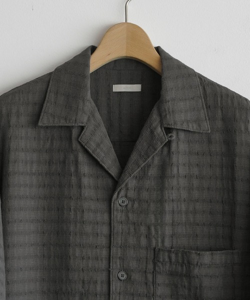 WYM LIDNM（ウィム バイ リドム）の「GAUZE JACQUARD CHECK H/S SHIRT（シャツ/ブラウス・メンズ・ダークブラウン/アイボリー/ダークグレー/ブラック・XS/S/M/L）」の21枚目の写真
