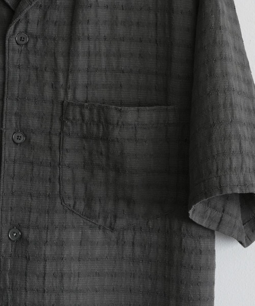 WYM LIDNM（ウィム バイ リドム）の「GAUZE JACQUARD CHECK H/S SHIRT（シャツ/ブラウス・メンズ・ダークブラウン/アイボリー/ダークグレー/ブラック・XS/S/M/L）」の17枚目の写真