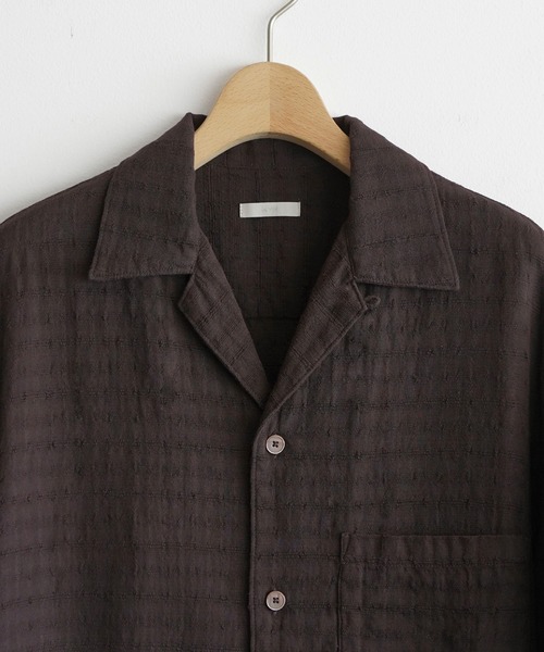 WYM LIDNM（ウィム バイ リドム）の「GAUZE JACQUARD CHECK H/S SHIRT（シャツ/ブラウス・メンズ・ダークブラウン/アイボリー/ダークグレー/ブラック・XS/S/M/L）」の13枚目の写真