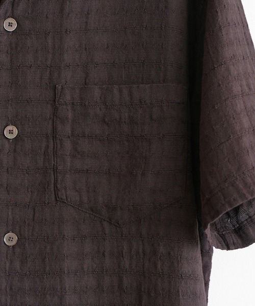 WYM LIDNM（ウィム バイ リドム）の「GAUZE JACQUARD CHECK H/S SHIRT（シャツ/ブラウス・メンズ・ダークブラウン/アイボリー/ダークグレー/ブラック・XS/S/M/L）」の9枚目の写真