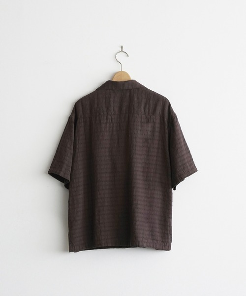 WYM LIDNM（ウィム バイ リドム）の「GAUZE JACQUARD CHECK H/S SHIRT（シャツ/ブラウス・メンズ・ダークブラウン/アイボリー/ダークグレー/ブラック・XS/S/M/L）」の8枚目の写真