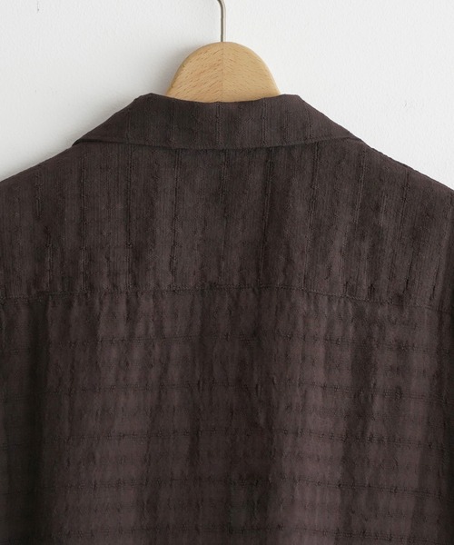 WYM LIDNM（ウィム バイ リドム）の「GAUZE JACQUARD CHECK H/S SHIRT（シャツ/ブラウス・メンズ・ダークブラウン/アイボリー/ダークグレー/ブラック・XS/S/M/L）」の7枚目の写真