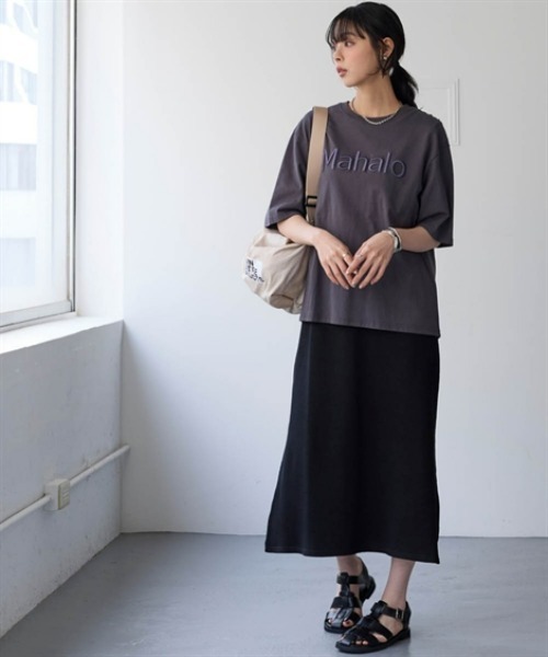nissen(ニッセン)の「綿100%ドライタッチワッフルノースリーブロング丈ワンピース(UVカット・吸汗速乾)(ワンピース・レディース・ブラック/ライトカーキ/ナチュラル/チャコールグレー・LL/L/M/S/3L)」の14枚目の写真