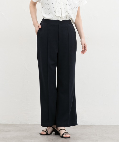 Honeys(ハニーズ)の「【抗菌防臭】ストレートパンツ(スラックス・レディース・ネイビー/ブラック/グレイッシュベージュ/ブラウン・3L/L/LL/M/S)」の4枚目の写真