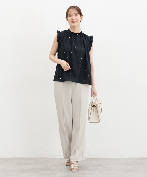 Honeys(ハニーズ)の「【抗菌防臭】ストレートパンツ(スラックス・レディース・ネイビー/ブラック/グレイッシュベージュ/ブラウン・3L/L/LL/M/S)」の12枚目の写真