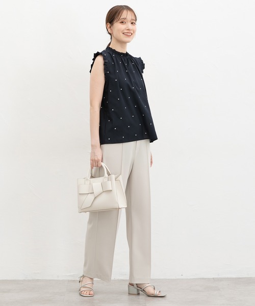 Honeys(ハニーズ)の「【抗菌防臭】ストレートパンツ(スラックス・レディース・ネイビー/ブラック/グレイッシュベージュ/ブラウン・3L/L/LL/M/S)」の13枚目の写真