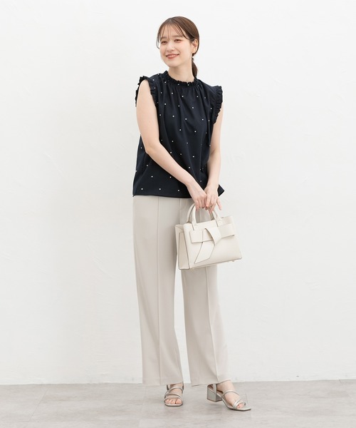 Honeys(ハニーズ)の「【抗菌防臭】ストレートパンツ(スラックス・レディース・ネイビー/ブラック/グレイッシュベージュ/ブラウン・3L/L/LL/M/S)」の14枚目の写真
