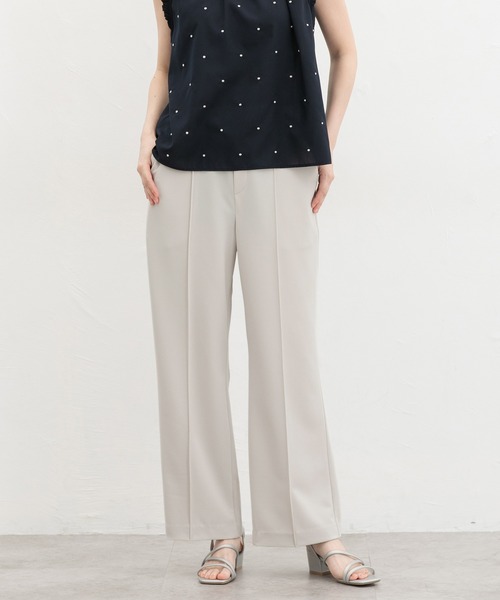 Honeys(ハニーズ)の「【抗菌防臭】ストレートパンツ(スラックス・レディース・ネイビー/ブラック/グレイッシュベージュ/ブラウン・3L/L/LL/M/S)」の16枚目の写真