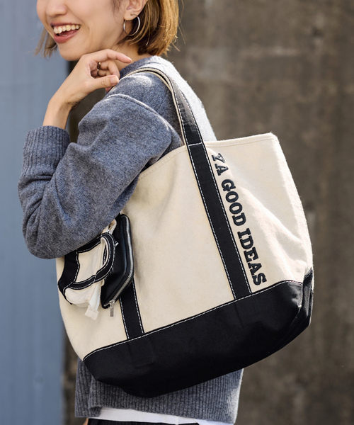 FRAMeWORK(フレームワーク)の「≪WEB限定 / 追加≫YA GOOD IDEAS YA BIG&MINI TOTE M 2(トートバッグ・レディース・ブラウン/ブラック・FREE)」の11枚目の写真