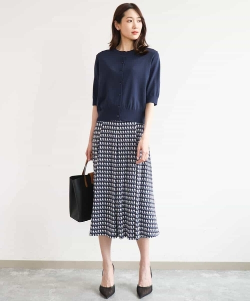 MK MICHEL KLEIN（エムケーミッシェルクラン）の「[洗える]幾何柄ジャージースカート（スカート・レディース・ブルーグリーン/ネイビー・38）」の12枚目の写真