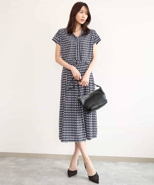 MK MICHEL KLEIN（エムケーミッシェルクラン）の「[洗える]幾何柄ジャージースカート（スカート・レディース・ブルーグリーン/ネイビー・38）」の19枚目の写真