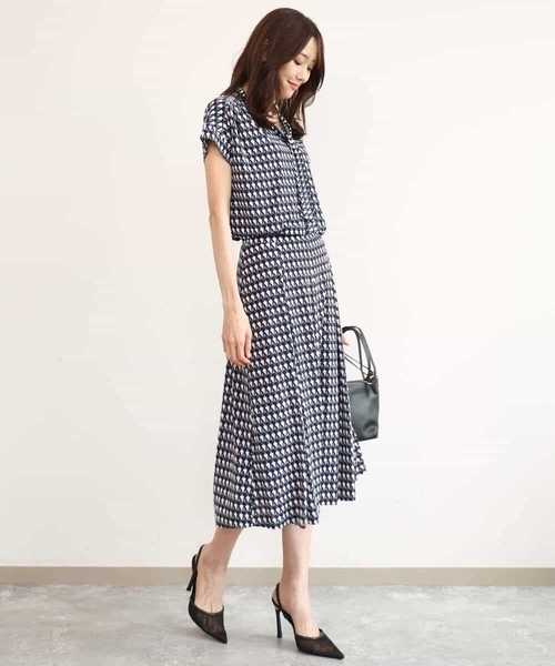 MK MICHEL KLEIN（エムケーミッシェルクラン）の「[洗える]幾何柄ジャージースカート（スカート・レディース・ブルーグリーン/ネイビー・38）」の20枚目の写真