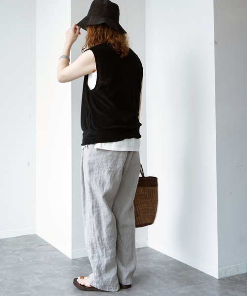 JOURNAL STANDARD LUXE(ジャーナルスタンダード ラックス)の「【SOIL】LINEN/POLYESTER PILE CREW-NECK VEST(Tシャツ/カットソー・レディース・ブラック・FREE)」の10枚目の写真