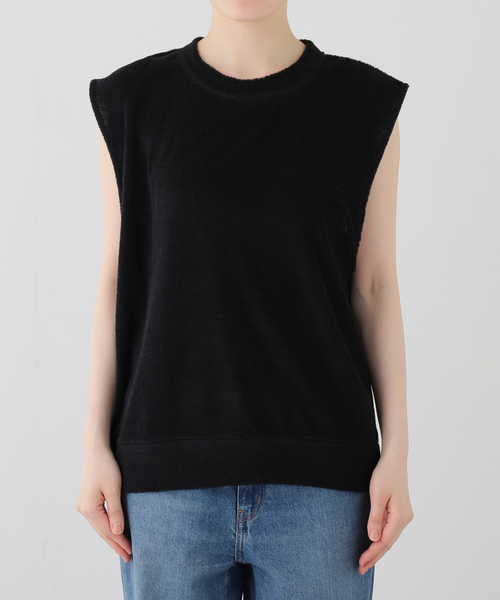 JOURNAL STANDARD LUXE(ジャーナルスタンダード ラックス)の「【SOIL】LINEN/POLYESTER PILE CREW-NECK VEST(Tシャツ/カットソー・レディース・ブラック・FREE)」の5枚目の写真
