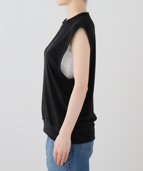JOURNAL STANDARD LUXE(ジャーナルスタンダード ラックス)の「【SOIL】LINEN/POLYESTER PILE CREW-NECK VEST(Tシャツ/カットソー・レディース・ブラック・FREE)」の4枚目の写真