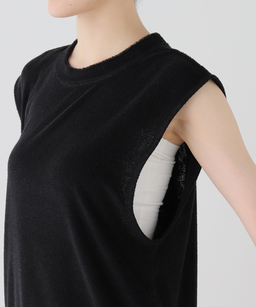 JOURNAL STANDARD LUXE(ジャーナルスタンダード ラックス)の「【SOIL】LINEN/POLYESTER PILE CREW-NECK VEST(Tシャツ/カットソー・レディース・ブラック・FREE)」の2枚目の写真