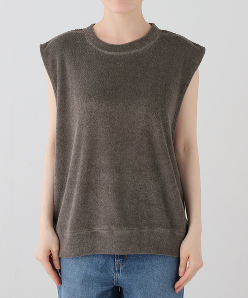 JOURNAL STANDARD LUXE(ジャーナルスタンダード ラックス)の「【SOIL】LINEN/POLYESTER PILE CREW-NECK VEST(Tシャツ/カットソー・レディース・ブラック・FREE)」の14枚目の写真