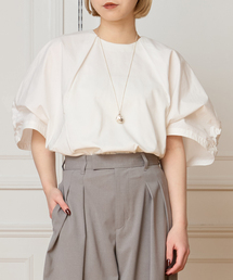 IENA LA BOUCLE | 《追加》《洗濯機洗い可》タイプライターコンビプルオーバー(Tシャツ/カットソー)