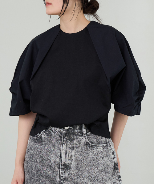 IENA LA BOUCLE（イエナラブークル）の「《追加》《洗濯機洗い可》タイプライターコンビプルオーバー（Tシャツ/カットソー・レディース・ホワイト/ブラック・FREE）」の2枚目の写真