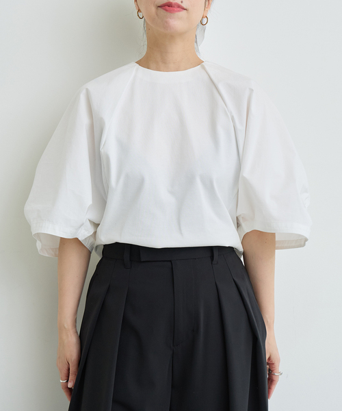 IENA LA BOUCLE（イエナラブークル）の「《追加》《洗濯機洗い可》タイプライターコンビプルオーバー（Tシャツ/カットソー・レディース・ホワイト/ブラック・FREE）」の3枚目の写真